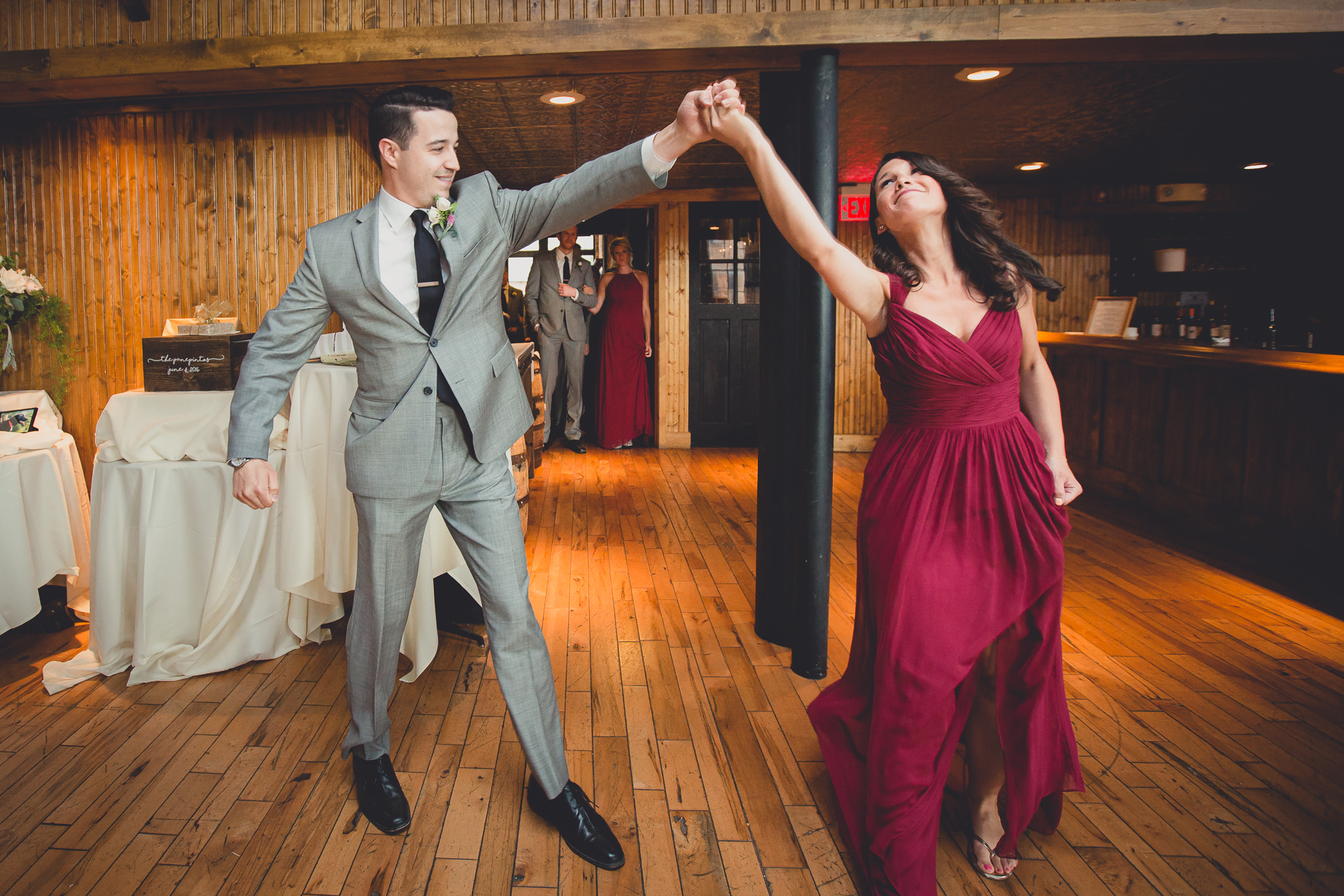 wedding party is introduced in to room at wedding reception venue Pearl at the Webb in Buffalo, NY