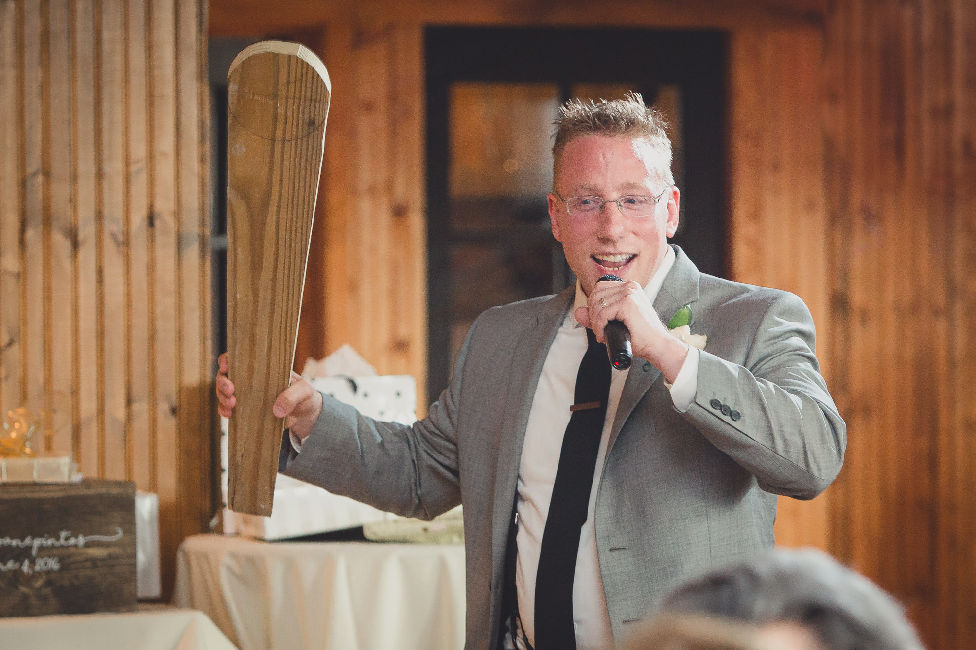 best man delivers speech at wedding reception venue Pearl at the Webb in Buffalo, NY
