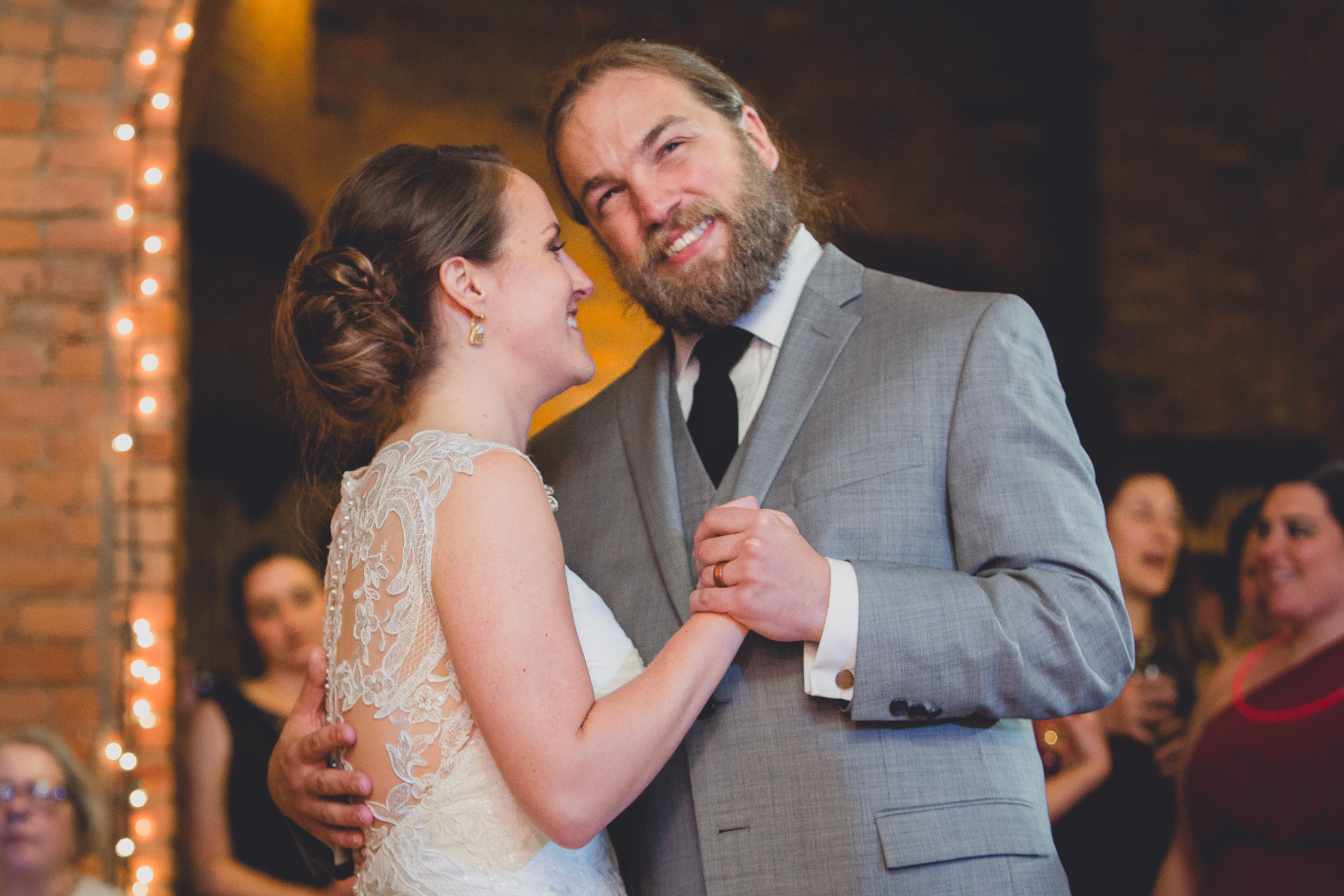 bride and groom dance at wedding reception venue Pearl at the Webb in Buffalo, NY