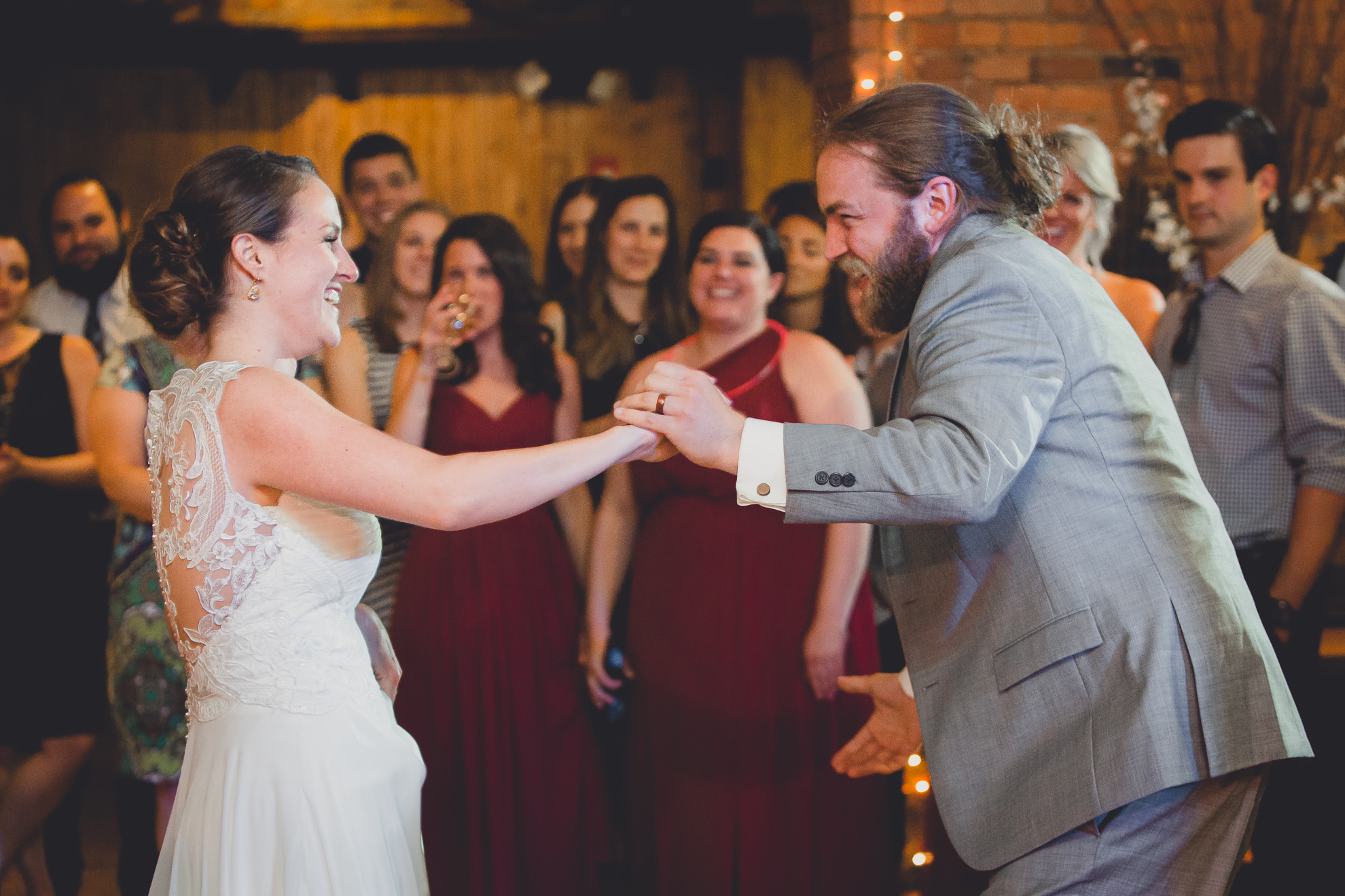 bride and groom dance at wedding reception venue Pearl at the Webb in Buffalo, NY