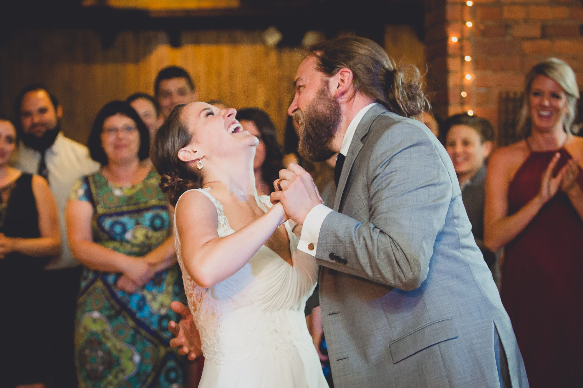 bride and groom dance at wedding reception venue Pearl at the Webb in Buffalo, NY