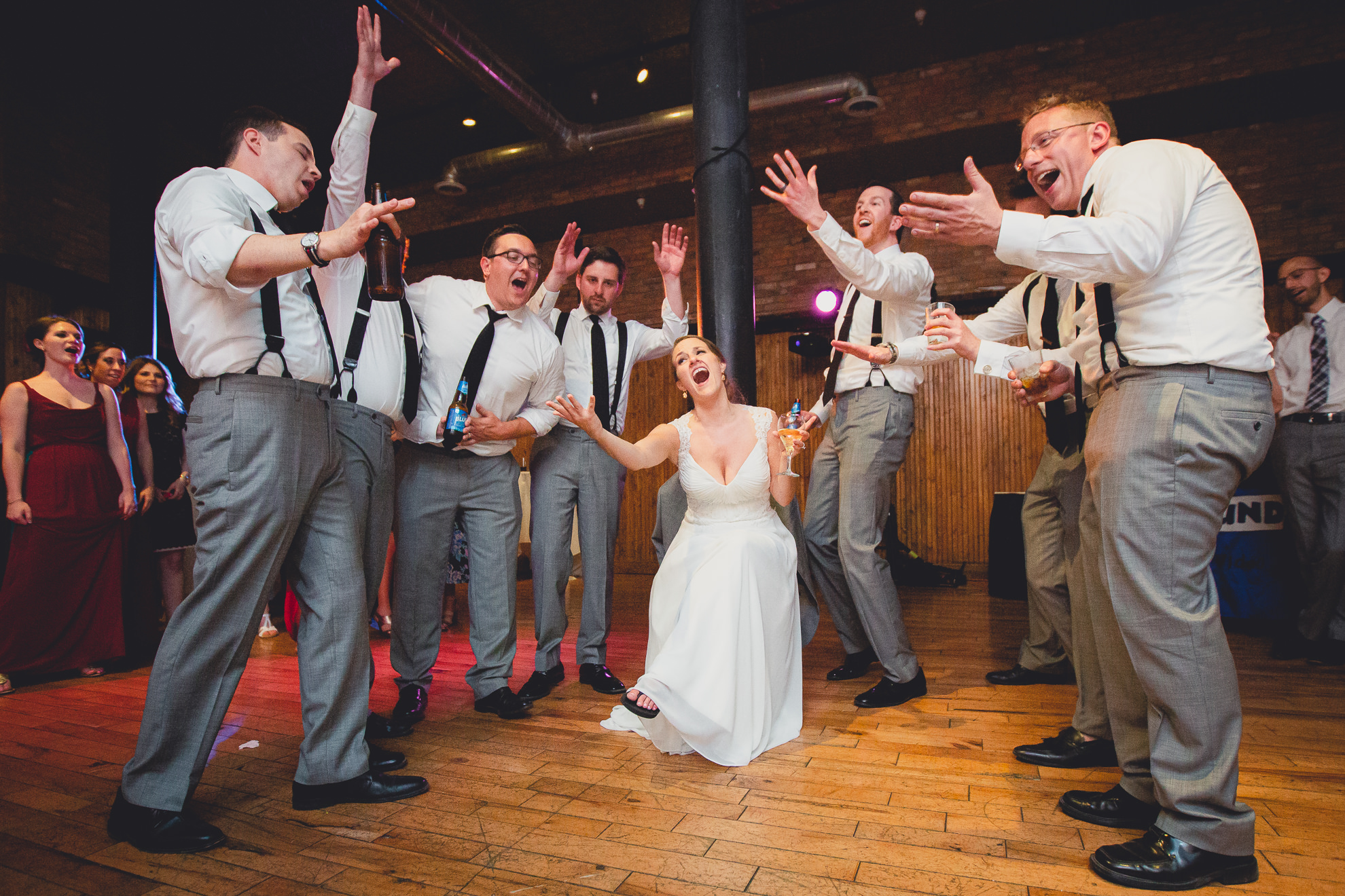 guests dance at wedding reception venue Pearl at the Webb in Buffalo, NY
