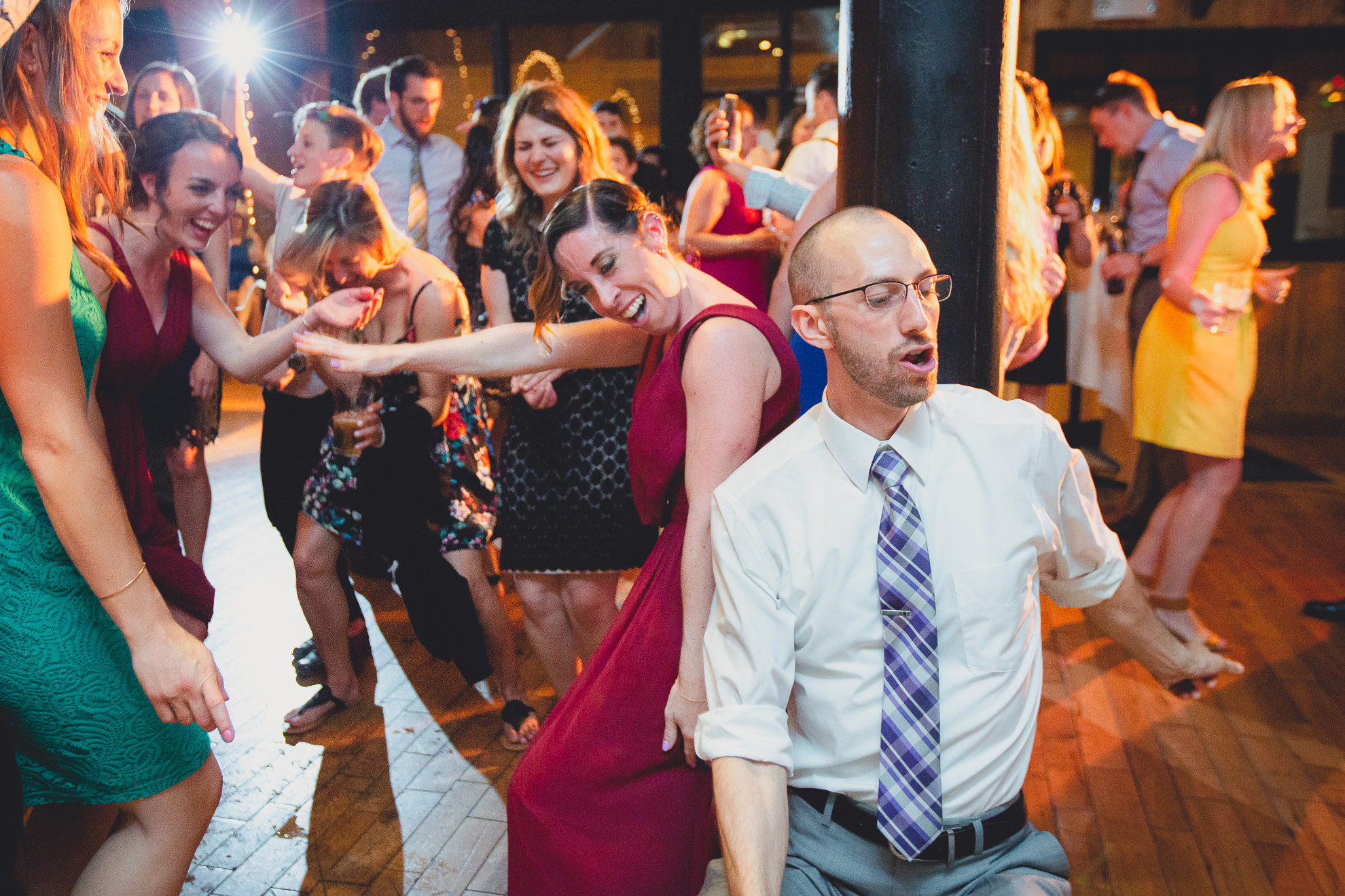 guests dance at wedding reception venue Pearl at the Webb in Buffalo, NY