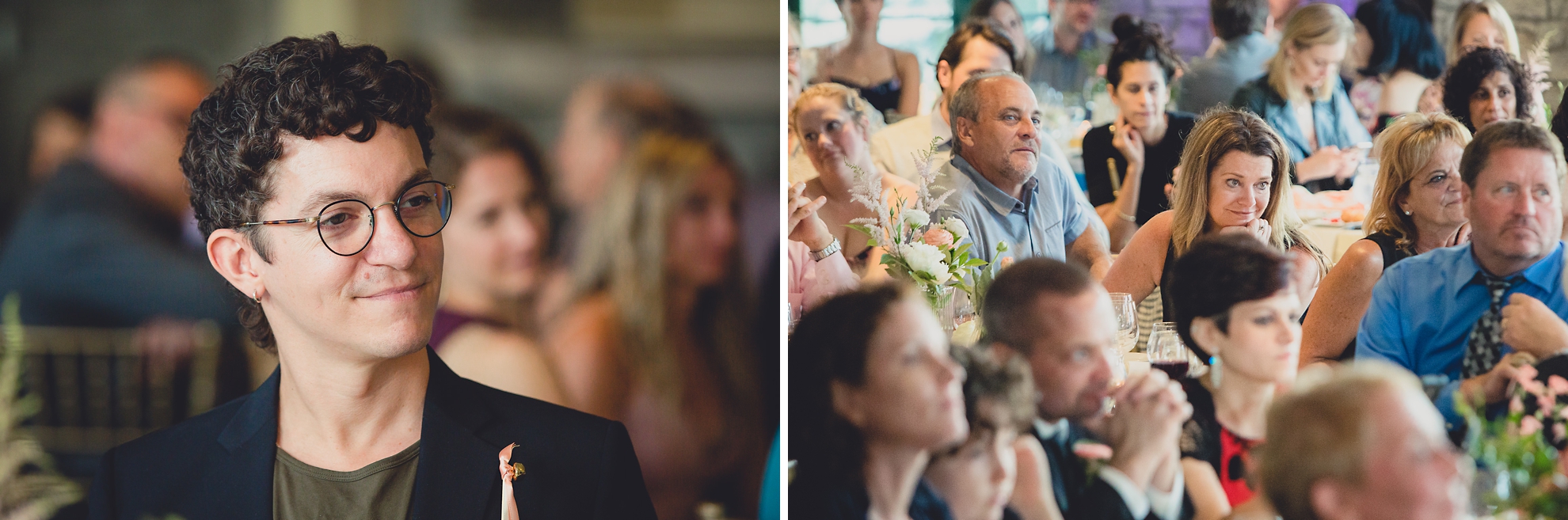 guests react to speech during wedding at Marcy Casino in Delaware Park in Buffalo, NY