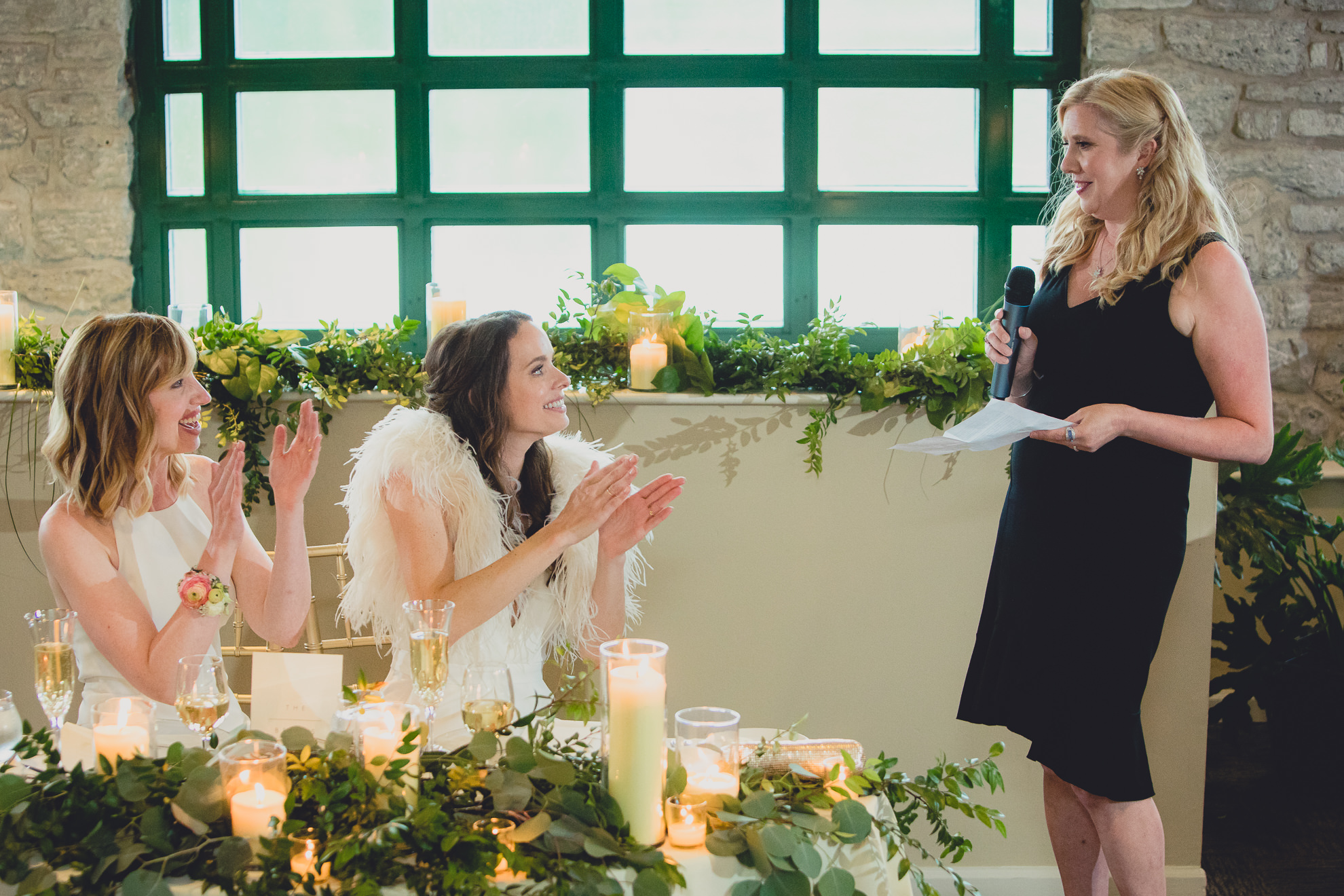 maid of honor delivers speech during wedding at Marcy Casino in Delaware Park in Buffalo, NY