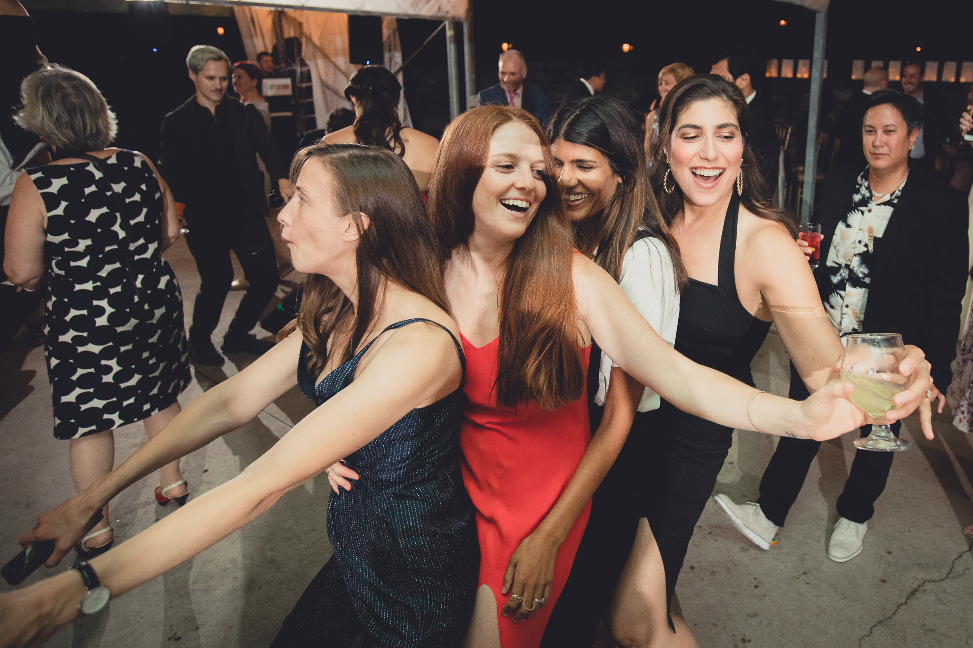 guests dance during wedding at Marcy Casino in Delaware Park in Buffalo, NY