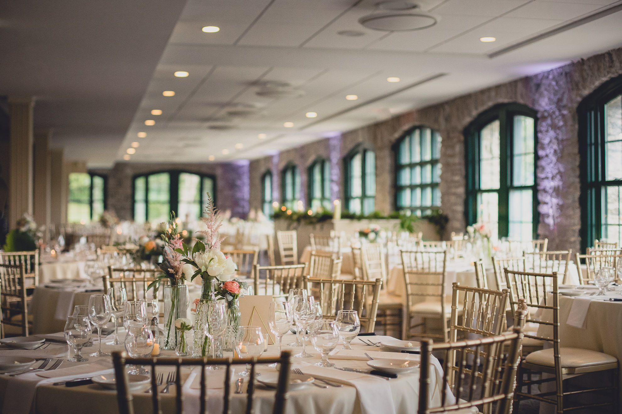 reception room setup during wedding at Marcy Casino in Delaware Park in Buffalo, NY