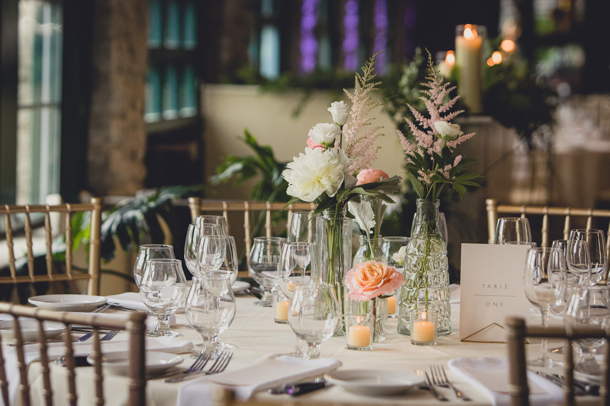 flowers and centerpieces during wedding at Marcy Casino in Delaware Park in Buffalo, NY