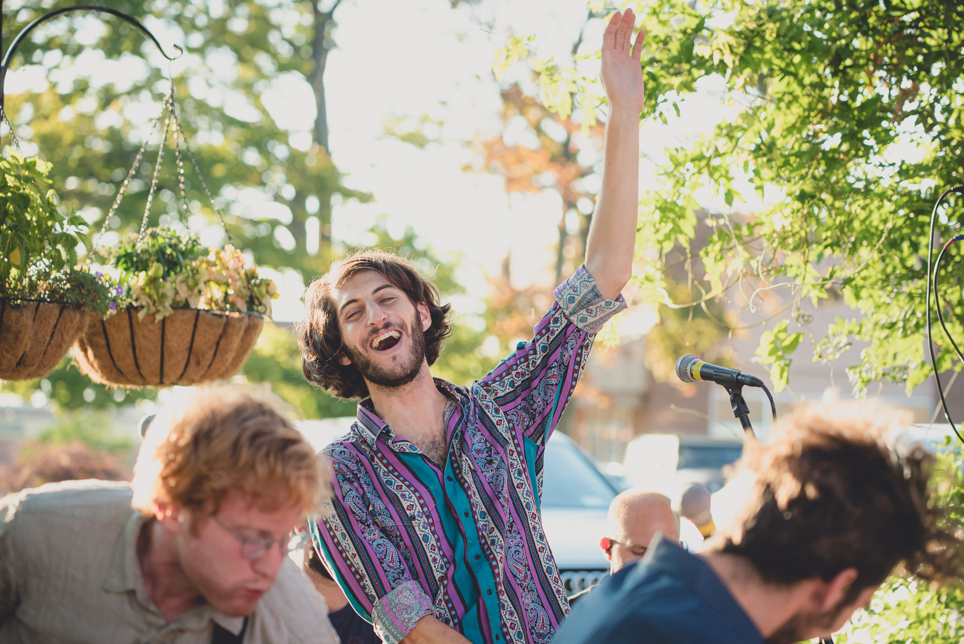 band emefe performs during outdoor wedding reception at the Revelry in Rochester, NY 