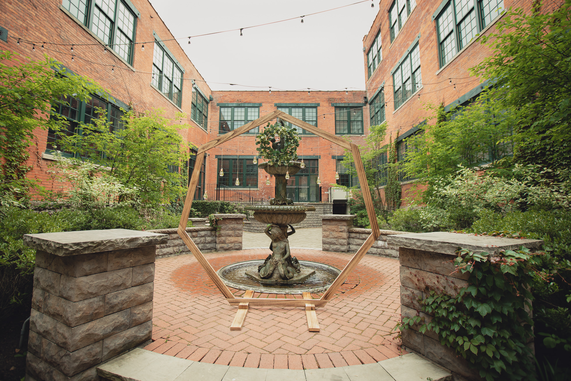 decor during wedding ceremony at the Foundry Suites in Buffalo, NY
