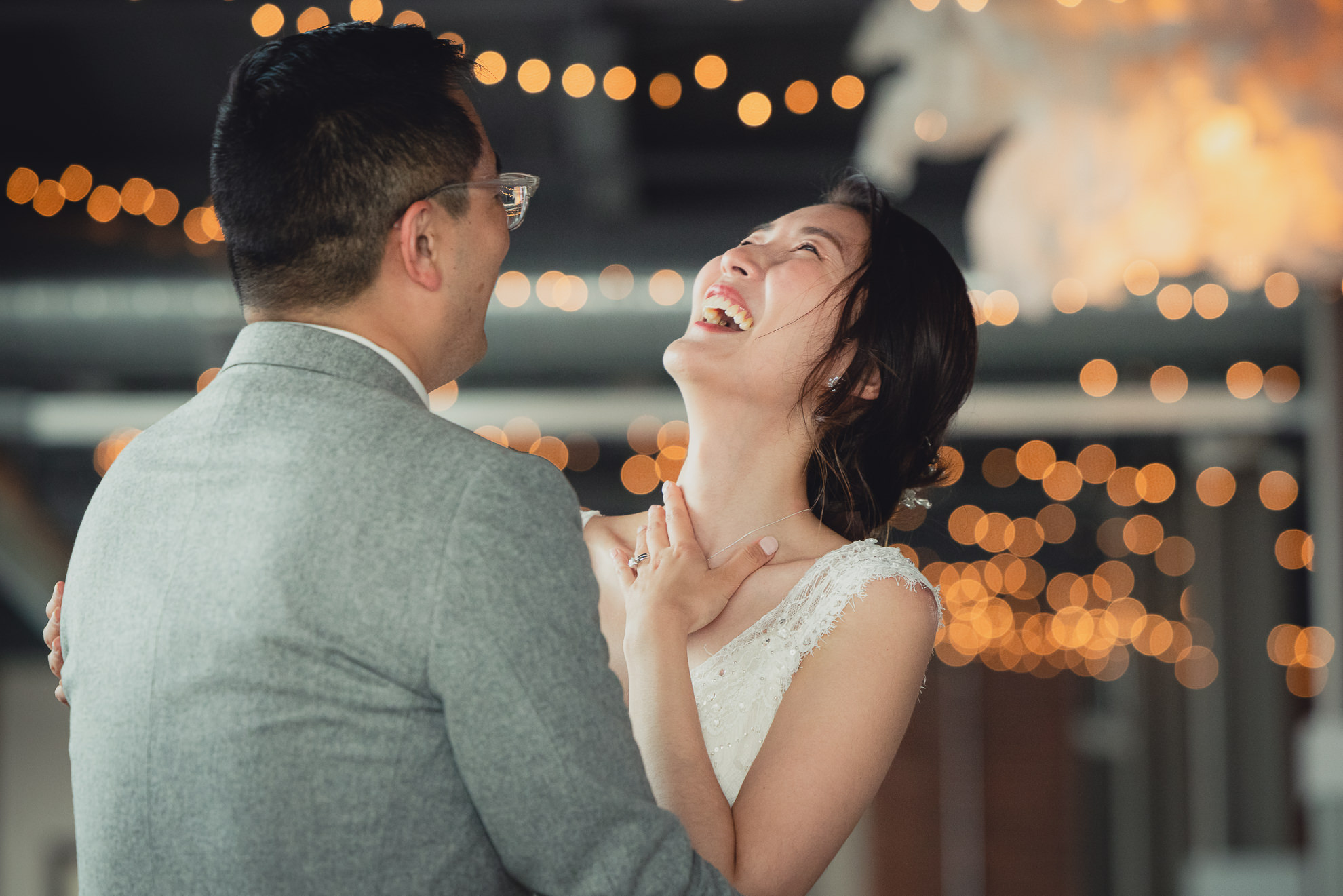 bride and groom dance during wedding reception at the Foundry Suites in Buffalo, NY