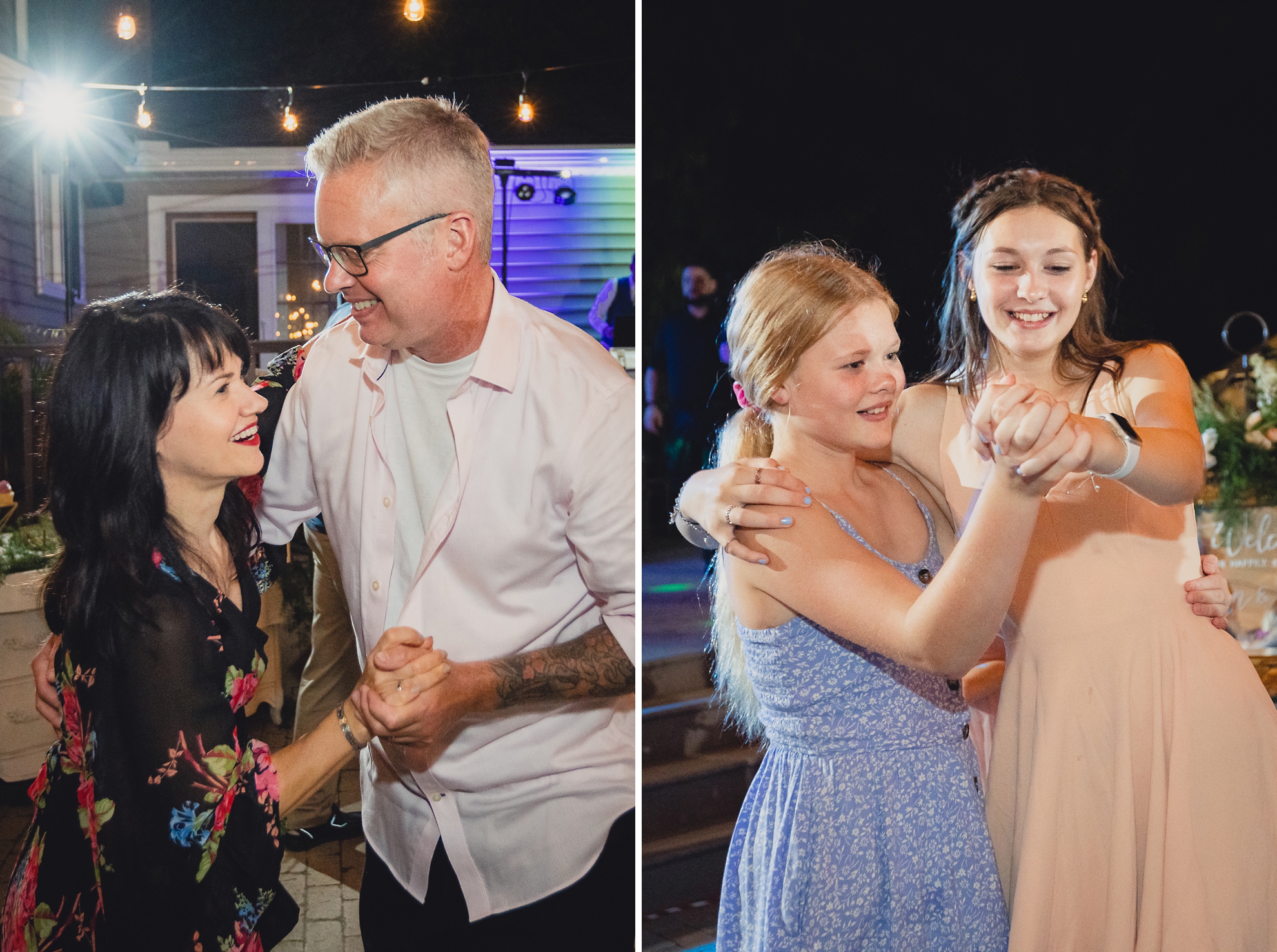 guests dance at backyard tented wedding in Buffalo, NY