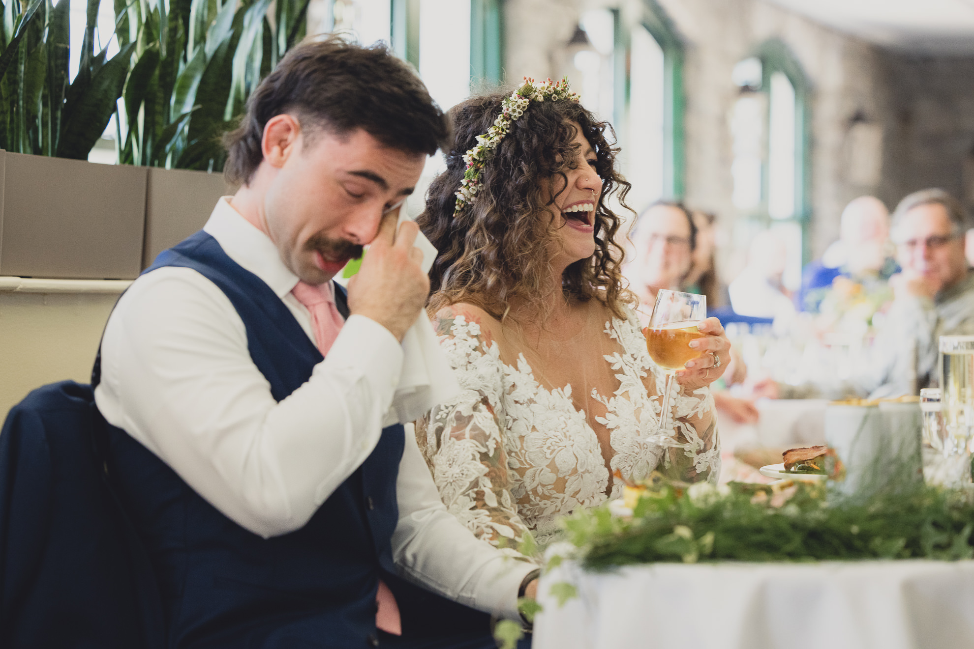 groom cries during speech at the terrace at marcy casino in Buffalo, NYthe terrace at marcy casino in Buffalo, NY