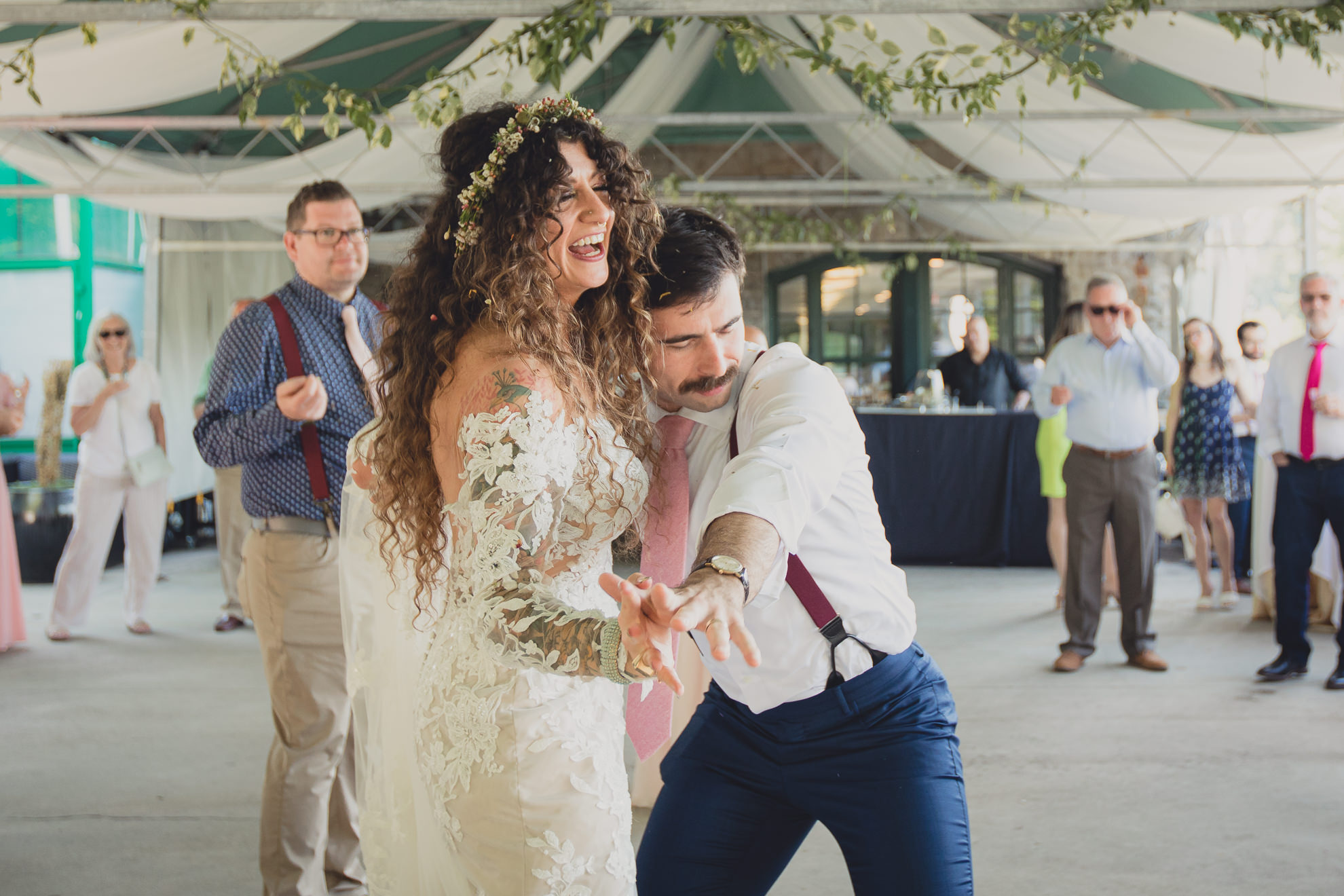 bride and groom dance at the terrace at marcy casino in Buffalo, NYthe terrace at marcy casino in Buffalo, NY