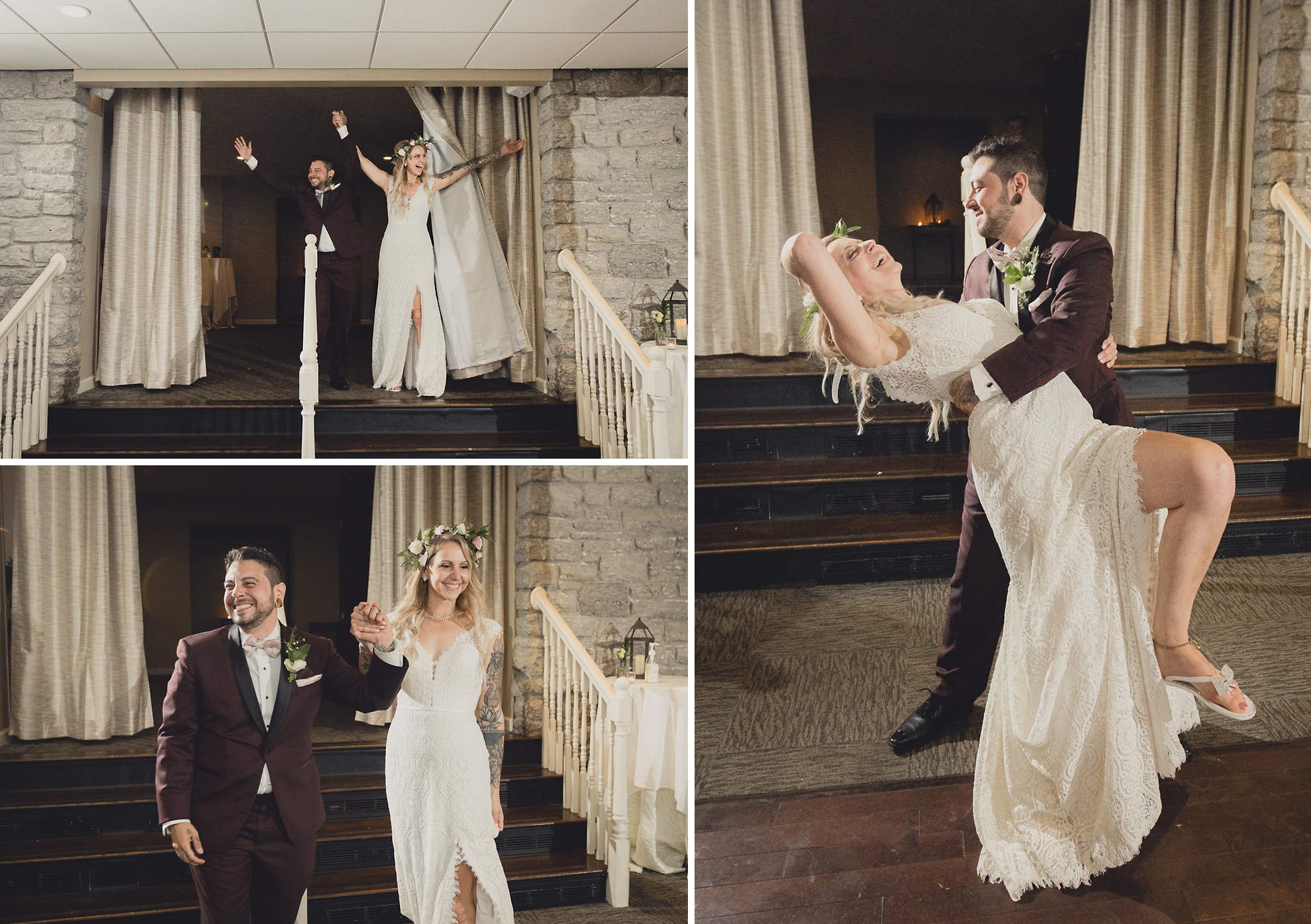 bride and groom are introduced during wedding at Marcy Casino in Buffalo, NY