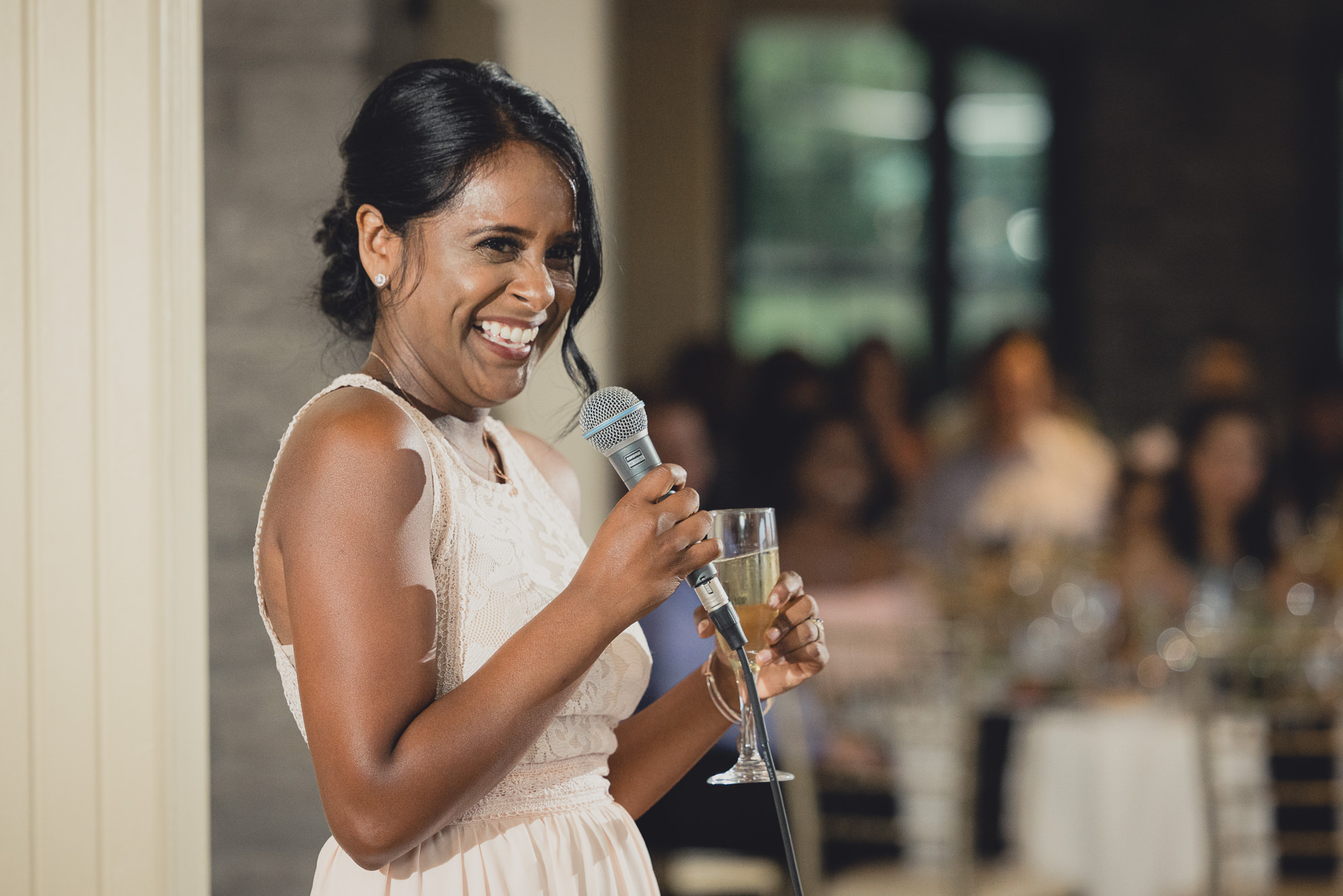 maid of honor speaks during wedding at Marcy Casino in Buffalo, NY