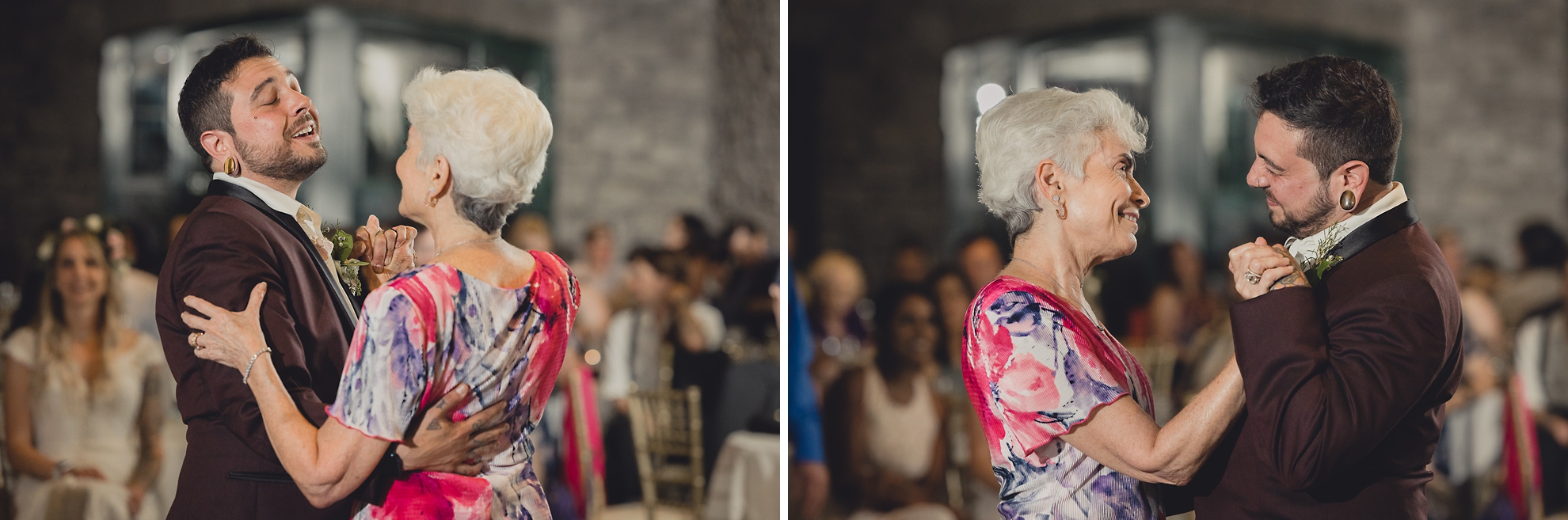 groom and mother of groom dance during wedding at Marcy Casino in Buffalo, NY