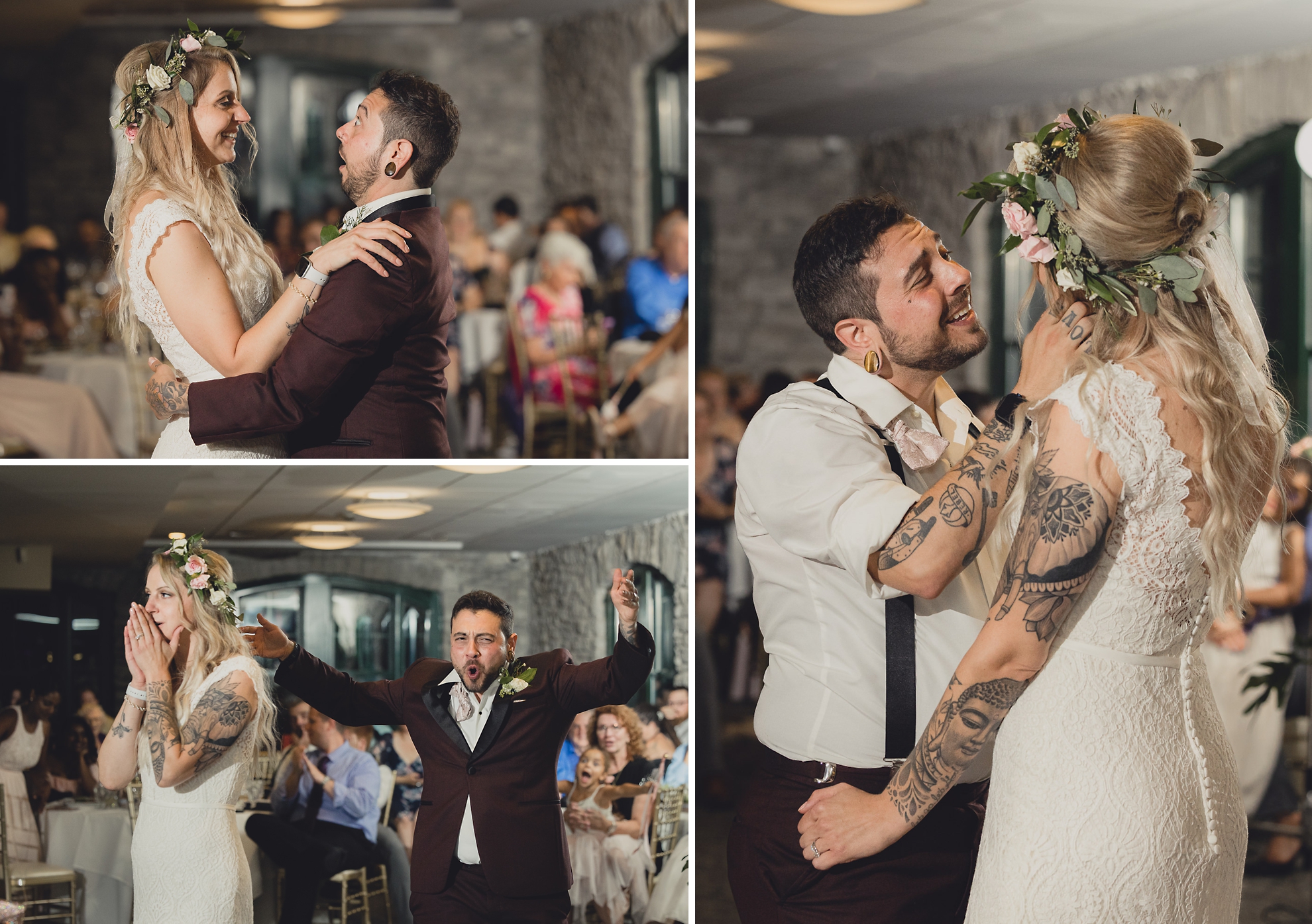 bride and groom dance during wedding at Marcy Casino in Buffalo, NY
