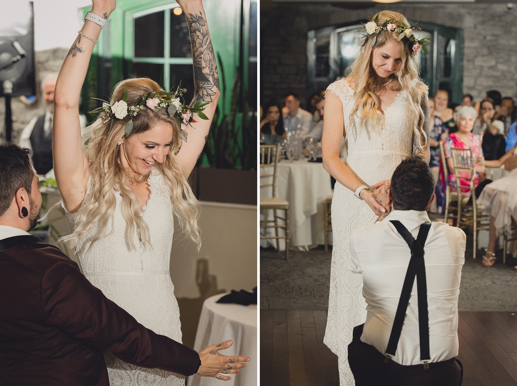 bride and groom dance during wedding at Marcy Casino in Buffalo, NY