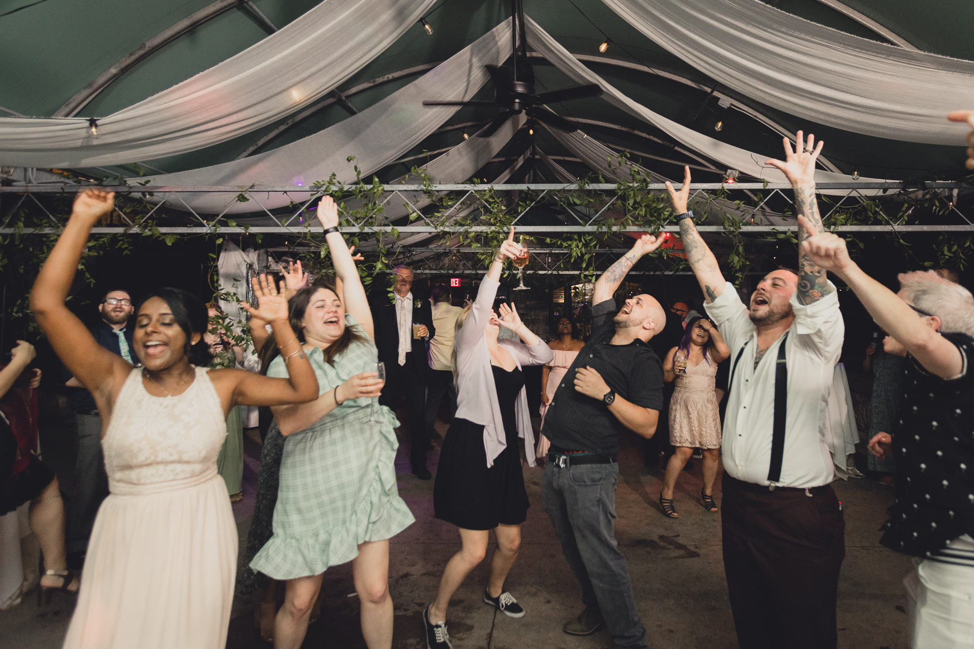 guests dance during wedding at Marcy Casino in Buffalo, NY