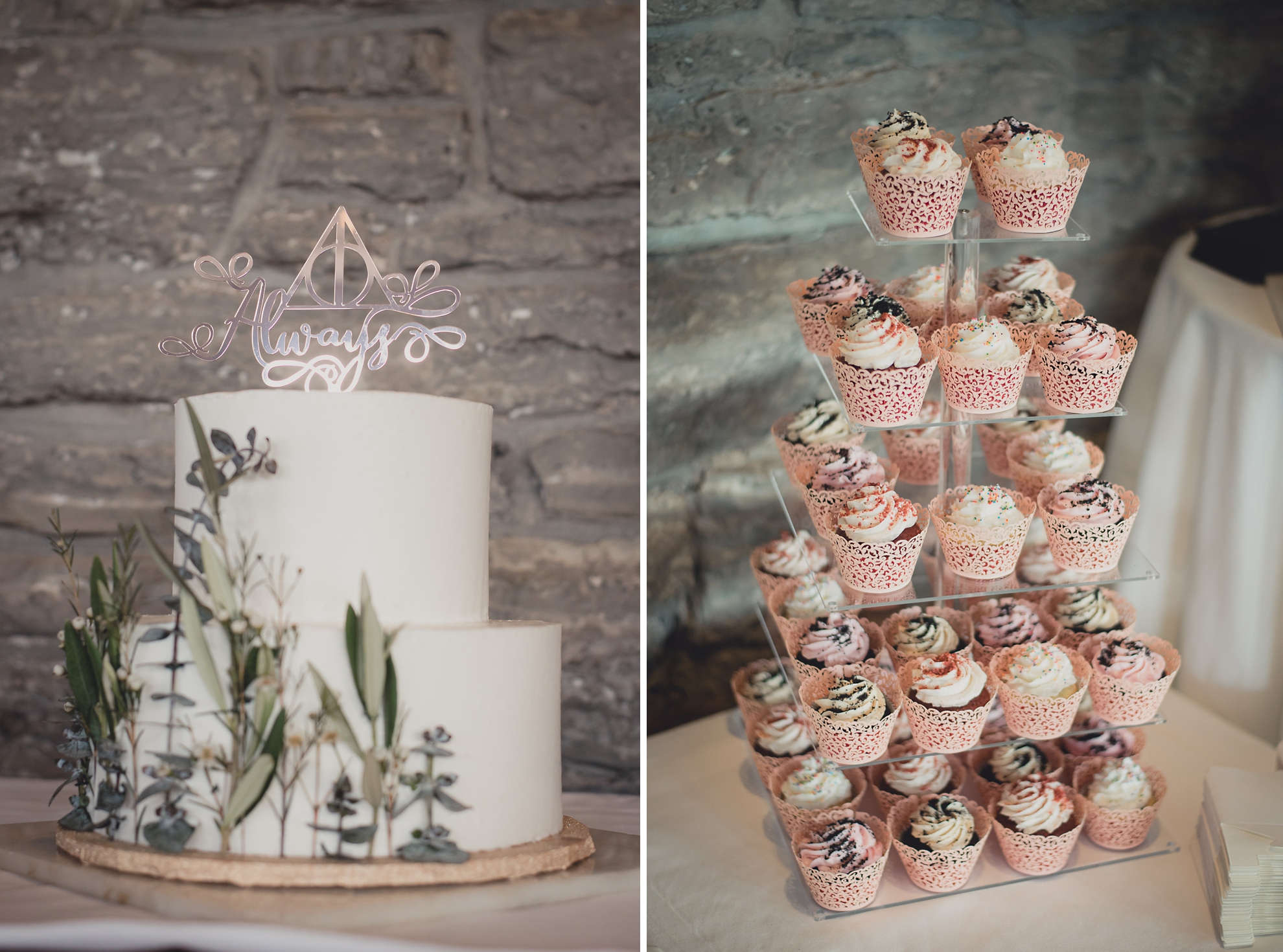 cake and cupcakes during wedding at Marcy Casino in Buffalo, NY