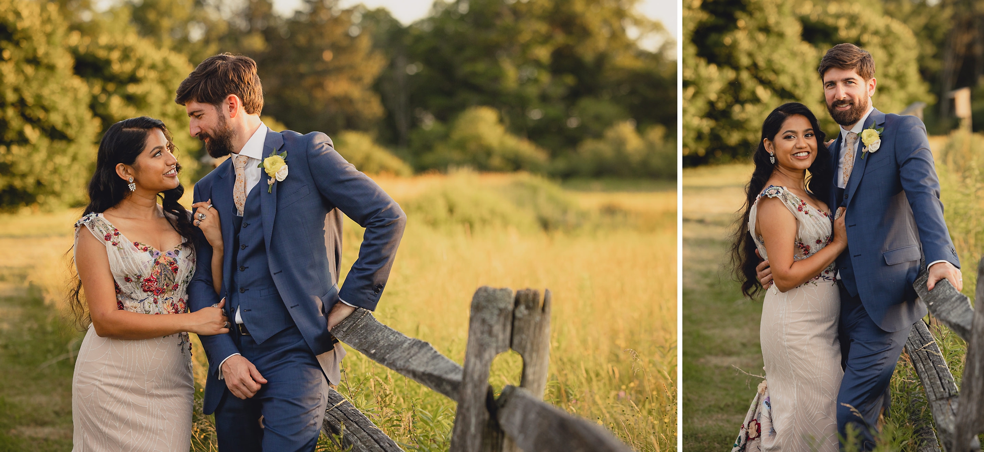 bride and groom pose for portrait after wedding ceremony at mansion at Knox Farm in East Aurora, NY