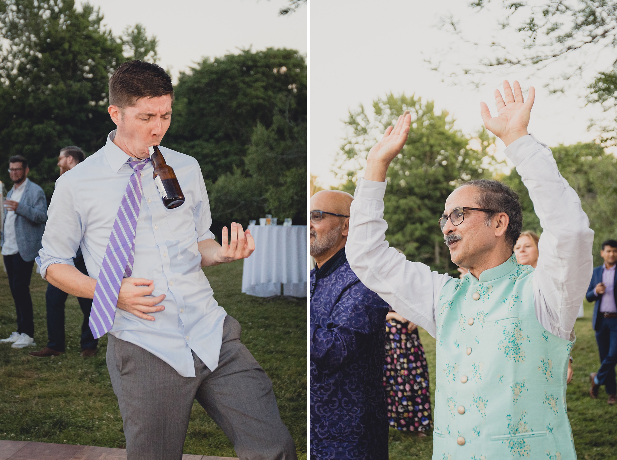 guests dance at outdoor tented wedding reception at Knox Farm in East Aurora, NY