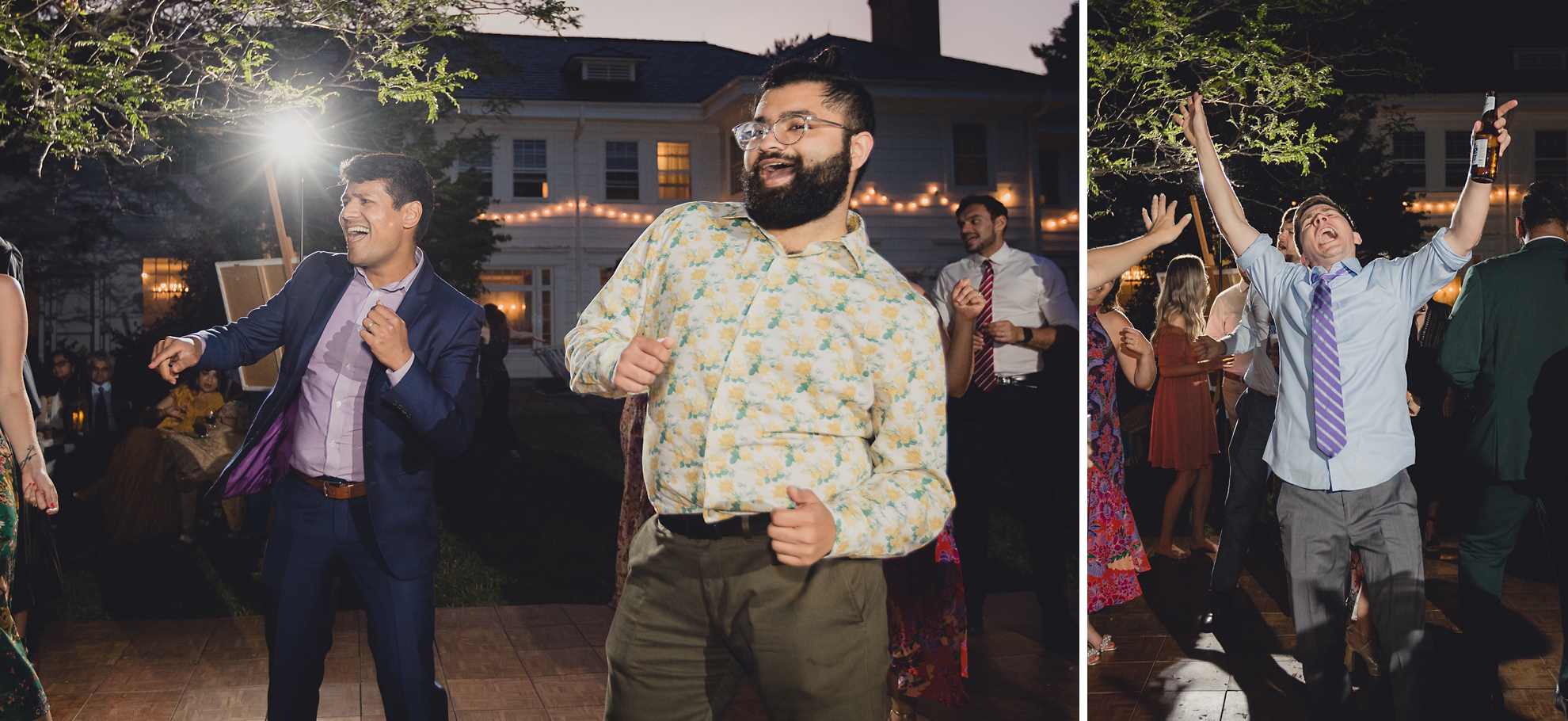 guests dance at outdoor tented wedding reception at Knox Farm in East Aurora, NY
