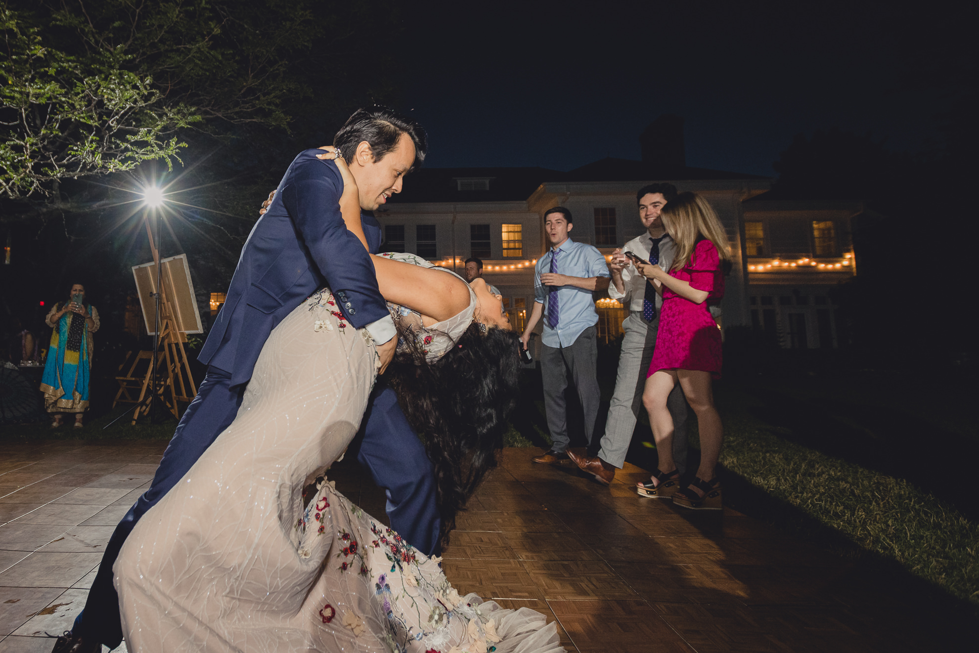 guests dance at outdoor tented wedding reception at Knox Farm in East Aurora, NY