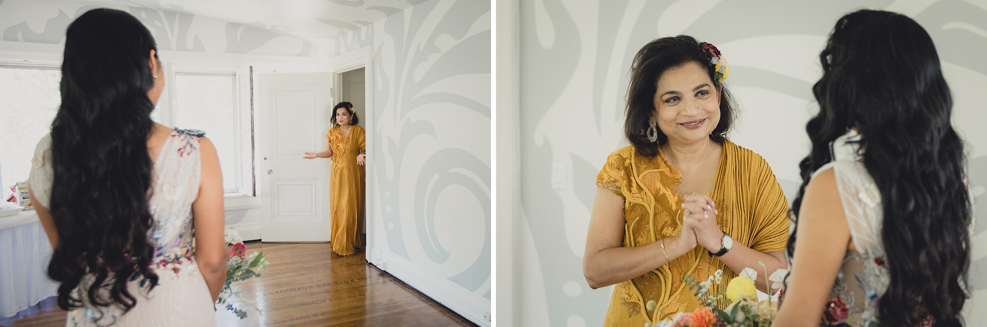 bride gets ready for outdoor tented wedding at the mansion at Knox Farm in East Aurora, NY