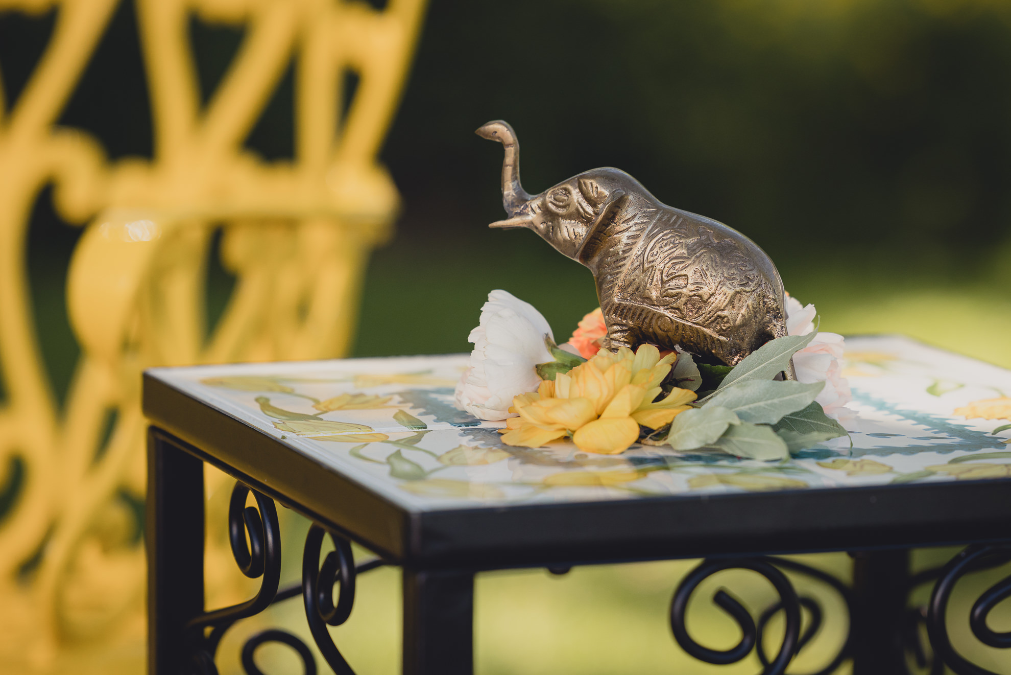 decor at outdoor tented wedding reception at Knox Farm in East Aurora, NY