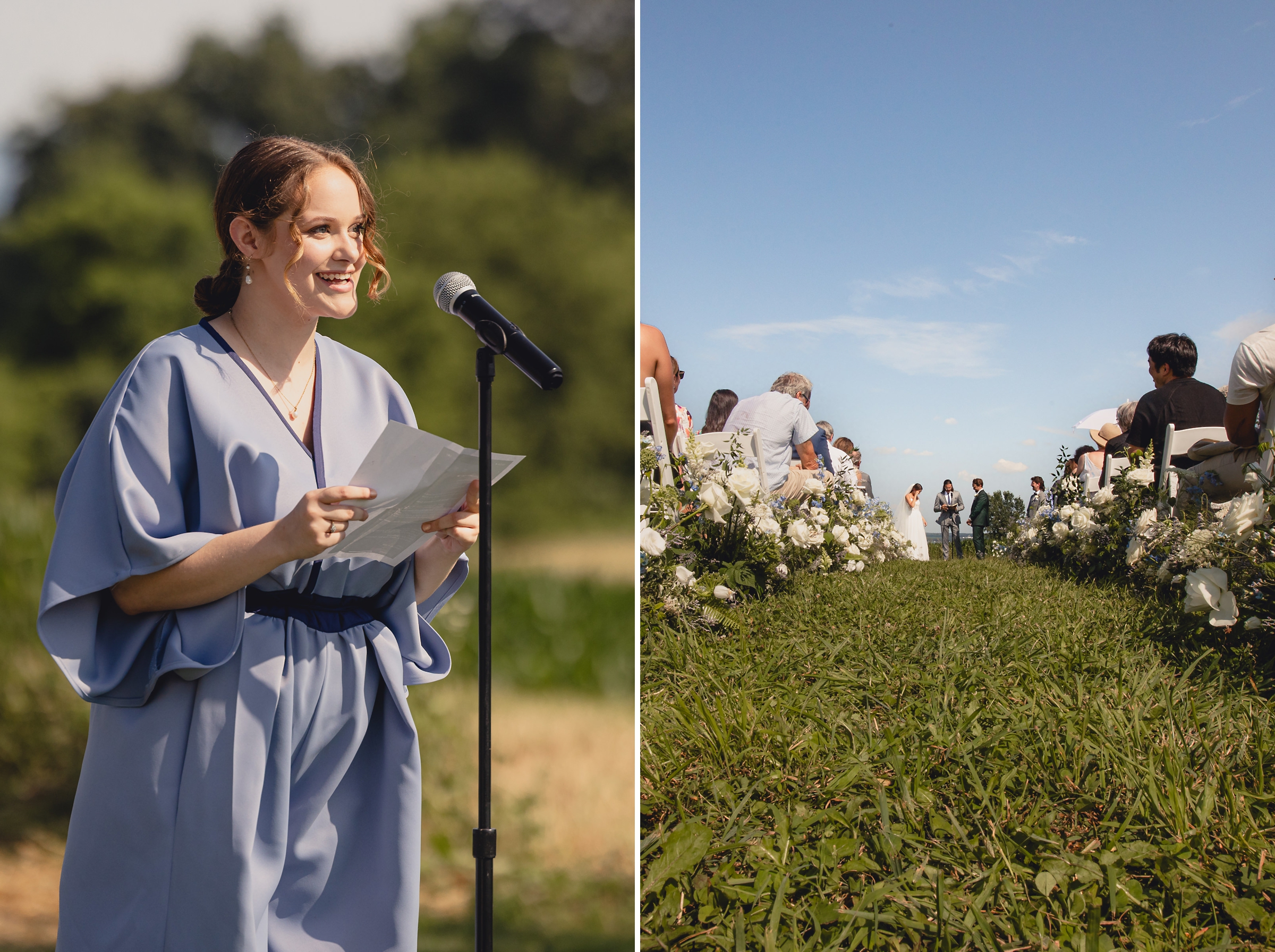 wedding ceremony at The North Farm overlooking Seneca Lake in Geneva, NY