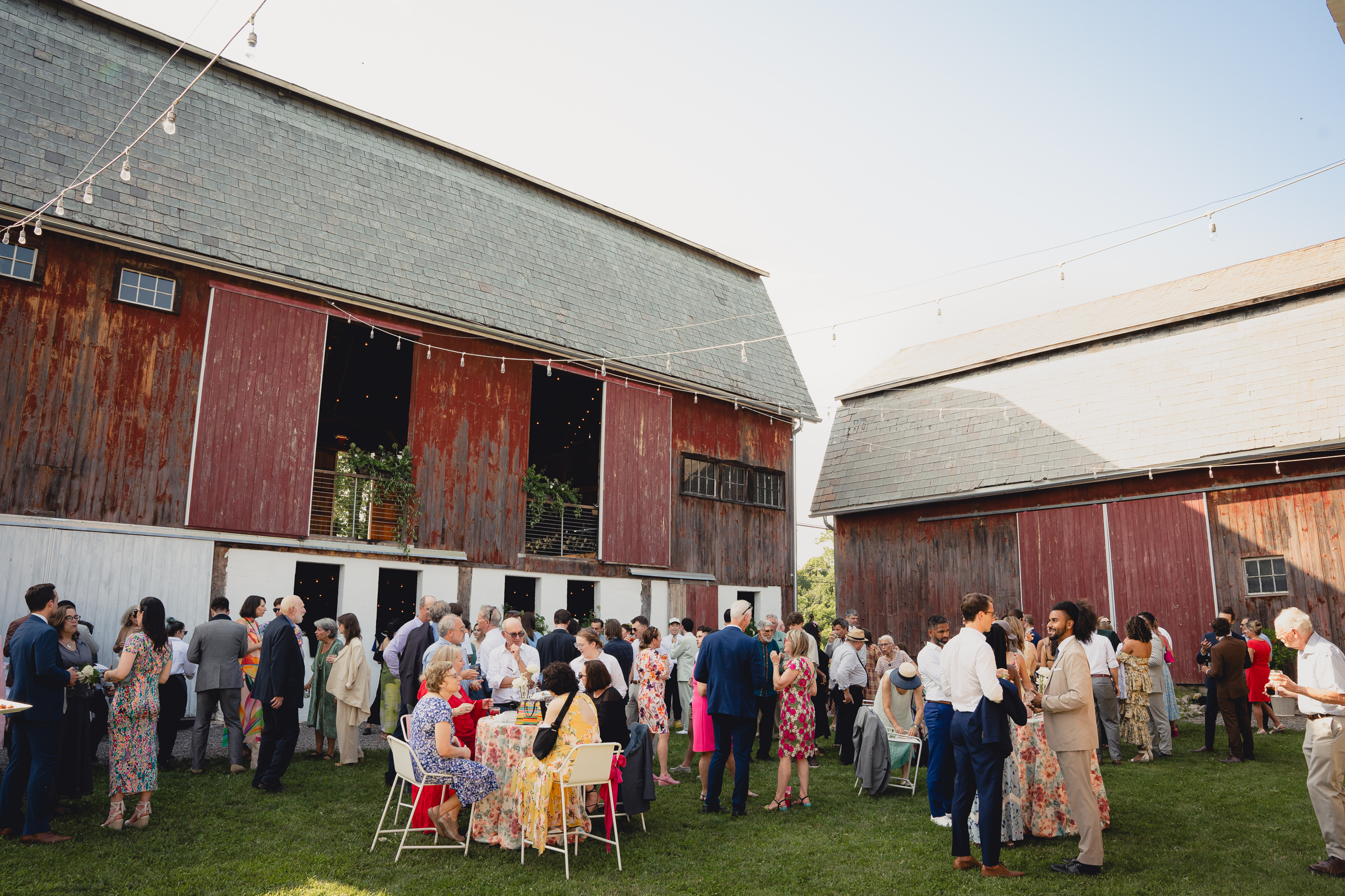 The North Farm barns at a wedding reception in Geneva, NY in the Finger Lakes region