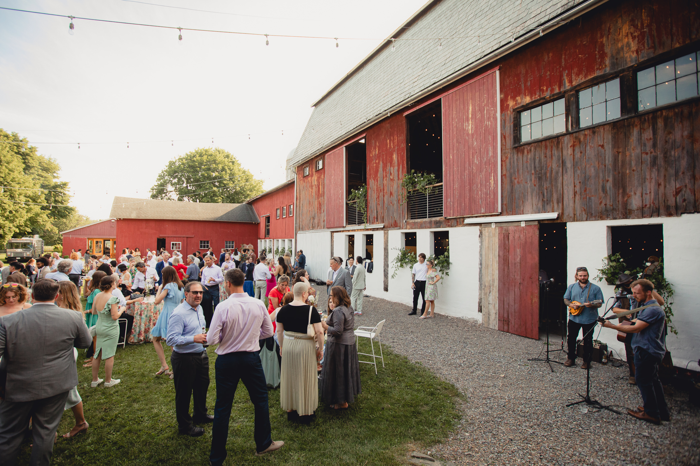 The North Farm barns at a wedding reception in Geneva, NY in the Finger Lakes region